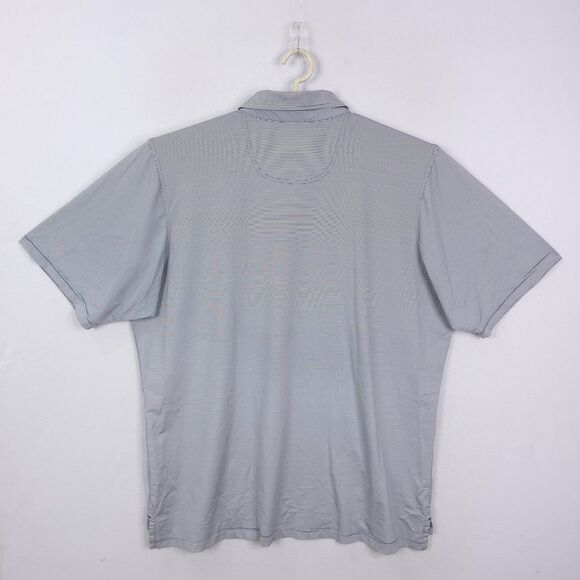 F&G Tech Polo Shirt Men Size 2XL Short Sleeve Stripped Golf Performance Collared - Picture 6 of 11